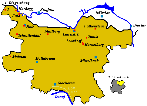 mapa okresu Wienvierteil