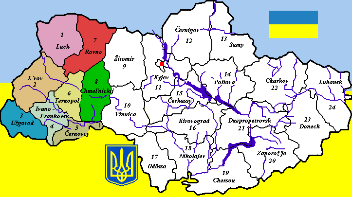 mapa Ukrajiny - st