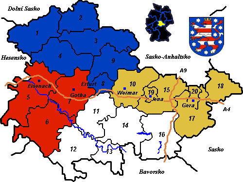 mapa Durynska