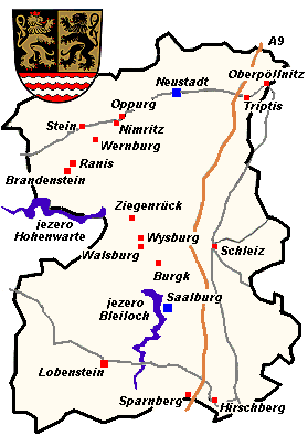 mapa kraje Saale-Orla