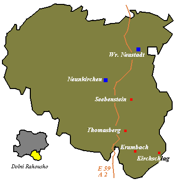 mapa okresu Sd Alpin