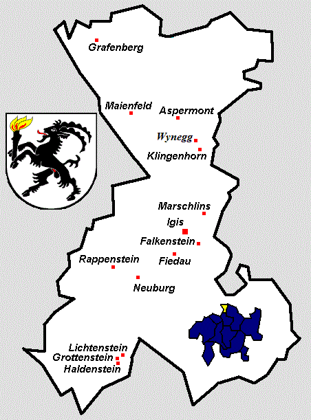 mapa kraje Landquart