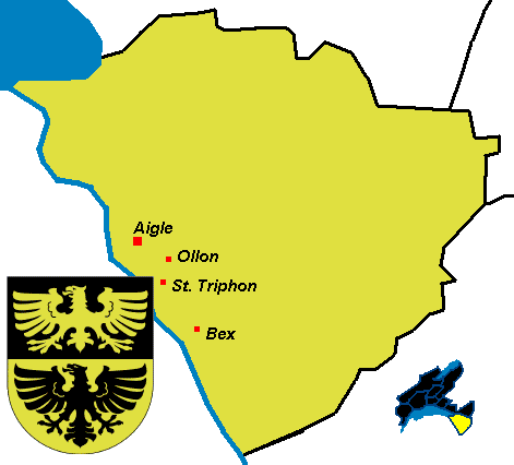 mapa kraje Aigle
